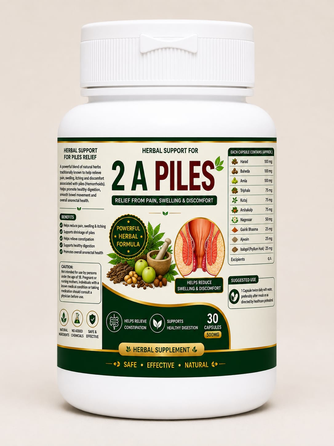 2A Piles Herbal Supplement – Herbal Support for Piles & Digestive Wellness